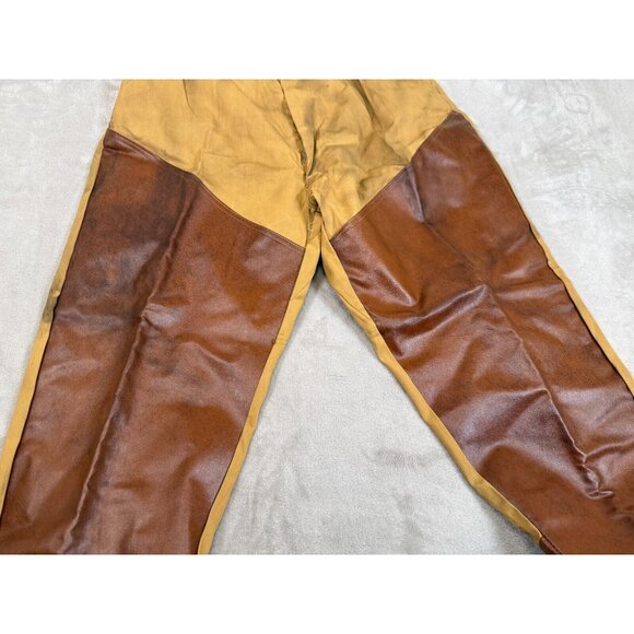 VINTAGE 'CHIEF' HUNTING PANTS/TROUSERS! BROWN VINYL FRONT & TRIM! USA! 28 x 29 - Picture 2 of 11